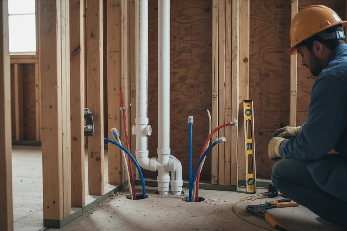 Drain and supply rough-in during Drain Cleaning in Pequea